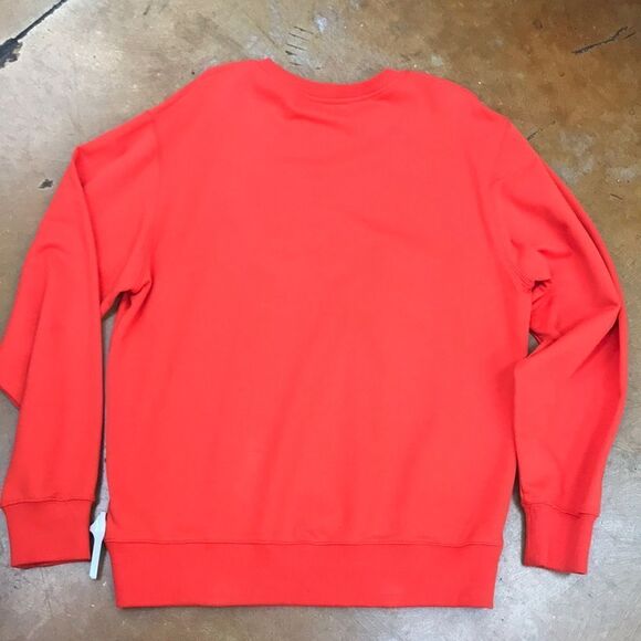 Vibrant Red Crewneck Sweater with Ribbed Cuffs - Picture 2 of 10